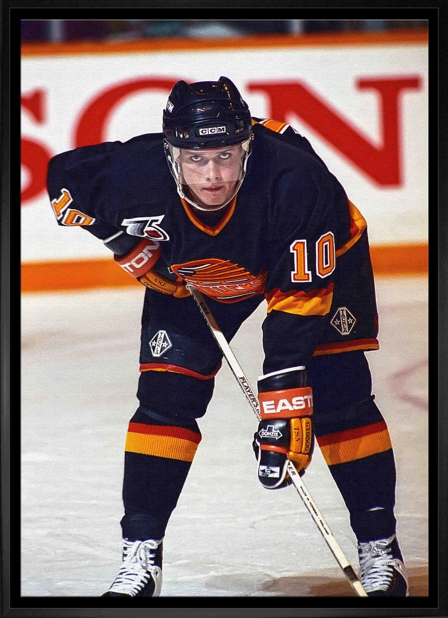 Pavel Bure 20x29 Framed Canvas Canucks Face-Off-V - Velora Luxury Fashion