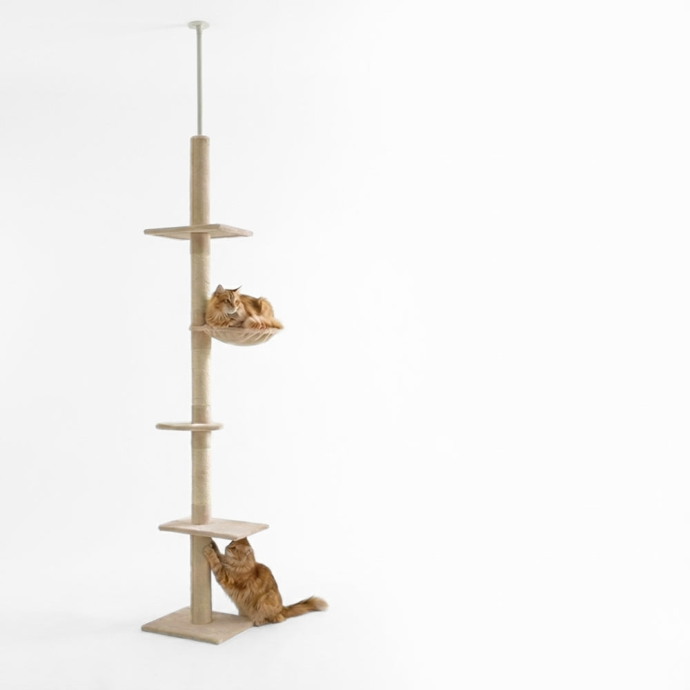 Floor-to-Ceiling No Drill Minimalist Cat Tree | PawHut