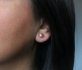 Peach Pink Pearl Stud Earrings 8mm - Velora Luxury Fashion