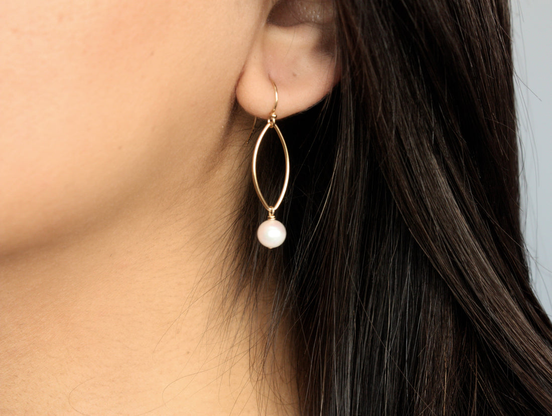 Pearl Marquise Long Drop Earrings - Velora Luxury Fashion