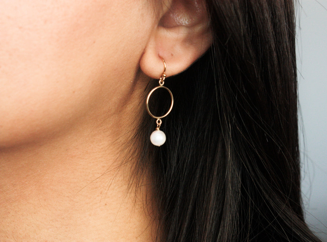 Pearl Round Drop Earrings - Velora Luxury Fashion