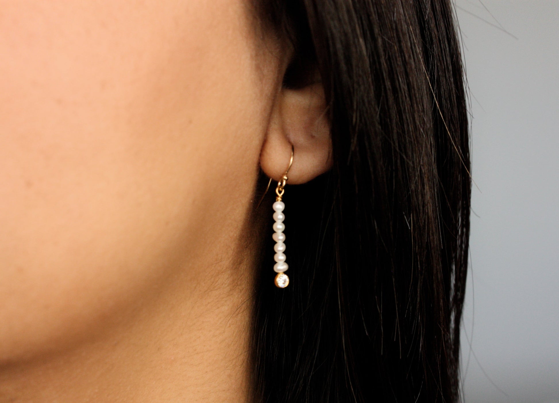 Pearl and Cubic Zirconia Drop Earrings - Velora Luxury Fashion