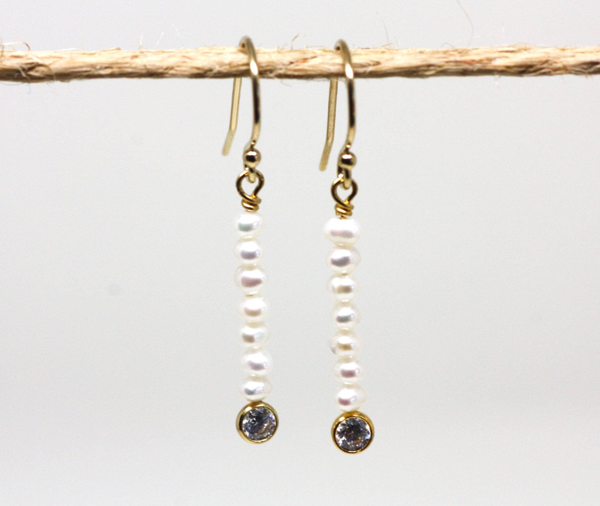 Pearl and Cubic Zirconia Drop Earrings - Velora Luxury Fashion
