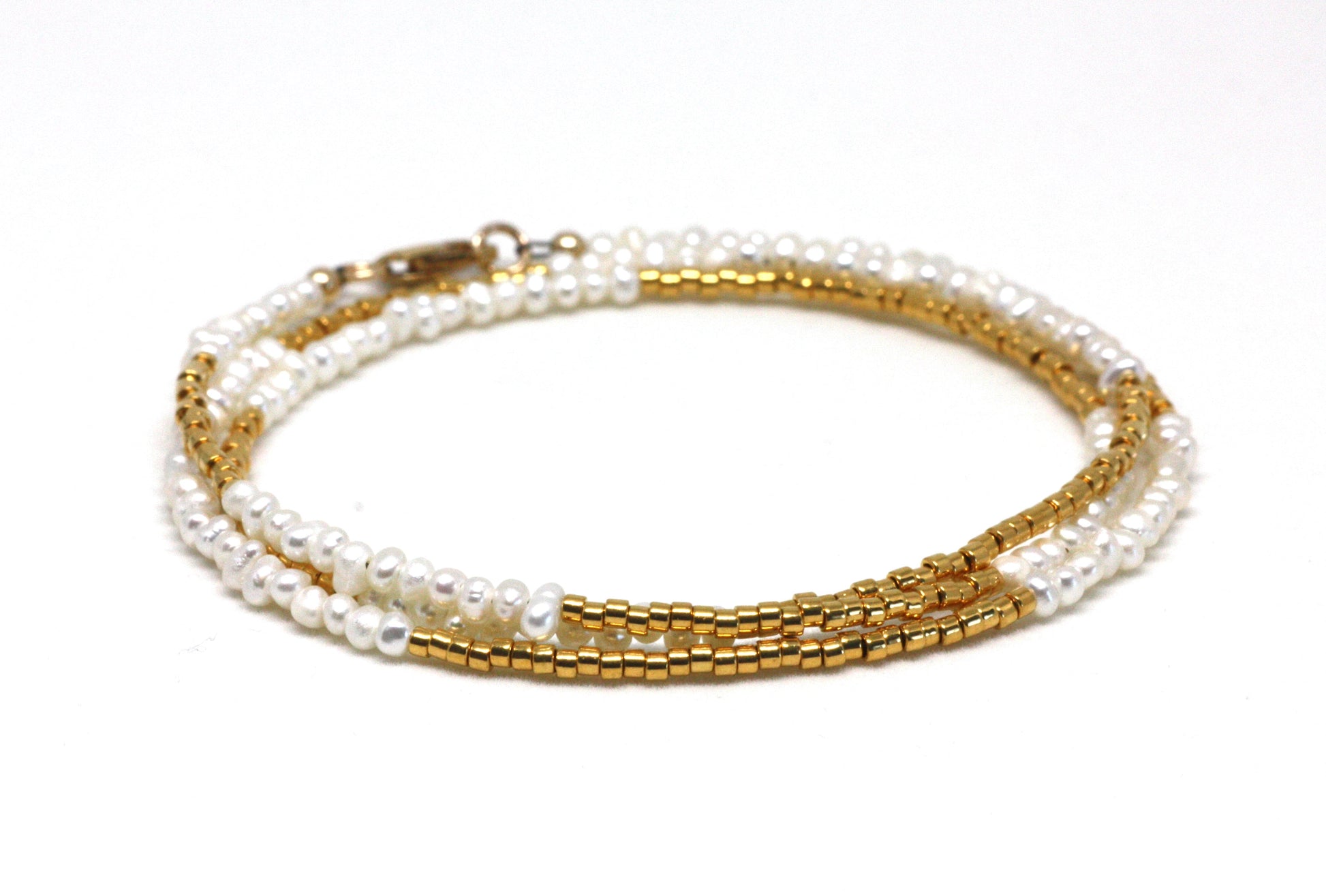 Pearl and Gold Wrap Bracelet - Velora Luxury Fashion