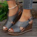 Peep Toe Wedge Sandals - Velora Luxury Fashion
