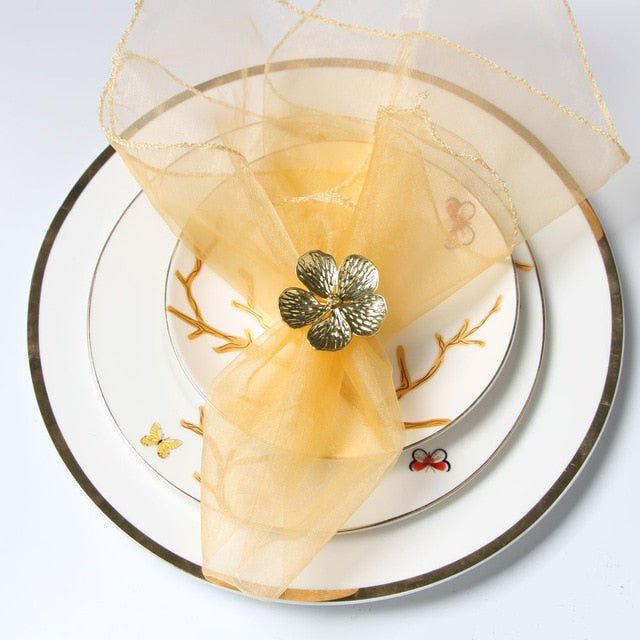 Petals Napkin Ring Holder Set - Velora Luxury Fashion