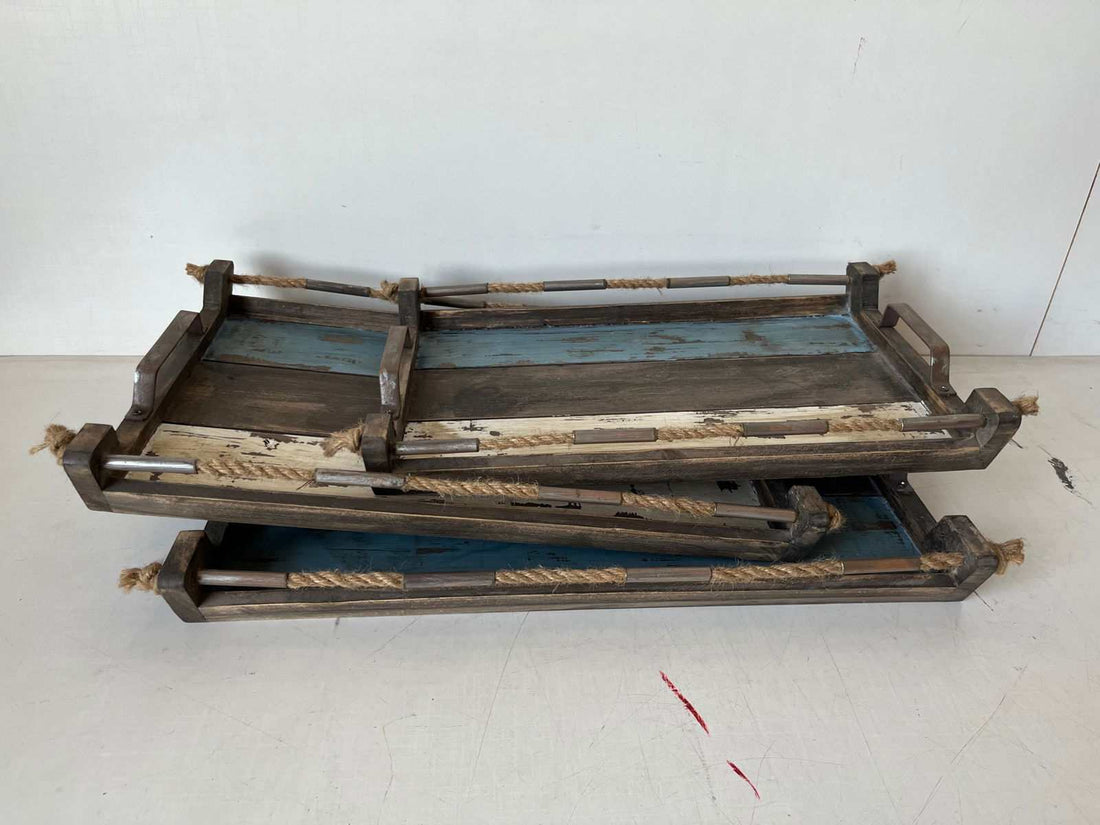 Peterson Housewares Rustic Serving Tray Set for Home Decor - Velora Luxury Fashion