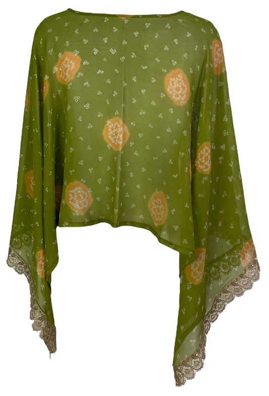 PCH7197A Very Sheer Avatar Pure Silk Capelet Poncho - Velora
