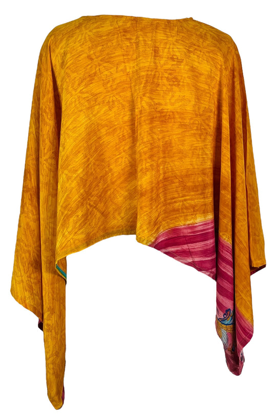 PRC7320 Avatar Pure Silk Kimono-Sleeved Top - Velora