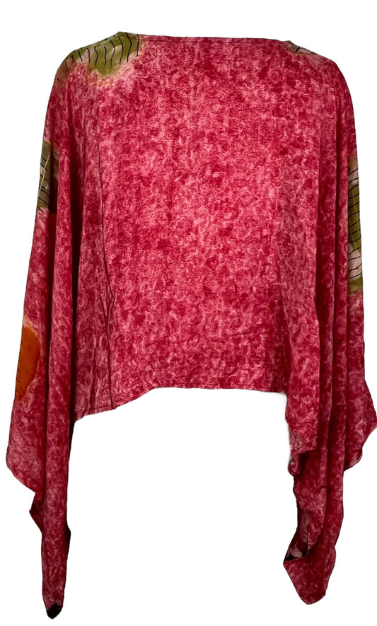 PRC7765 Avatar Pure Silk Kimono-Sleeved Top - Velora