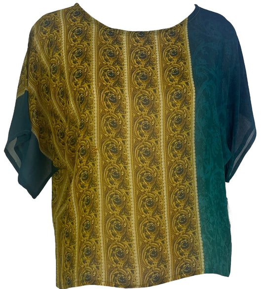 PRG6794 Sheer Avatar Pure Silk Boxy Top - Velora