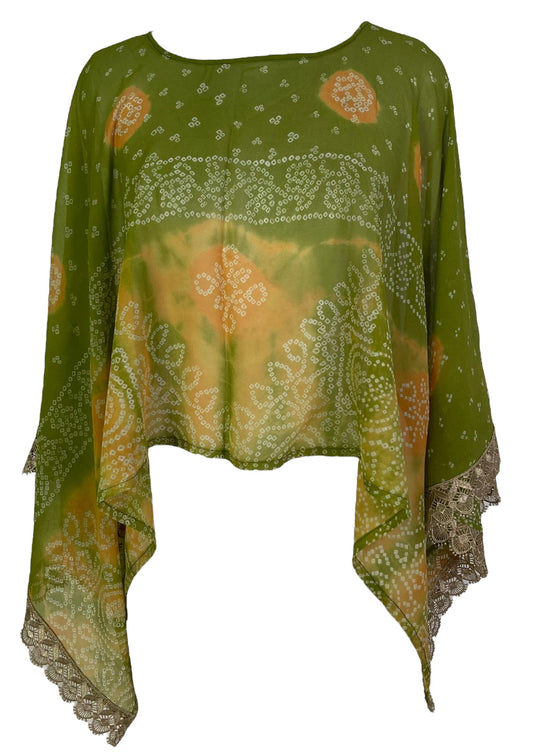 PCH7197A Very Sheer Avatar Pure Silk Capelet Poncho - Velora