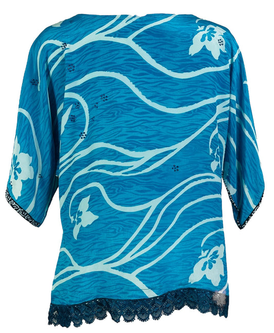 PRC6722 Avatar Pure Silk Side Slit Top - Velora