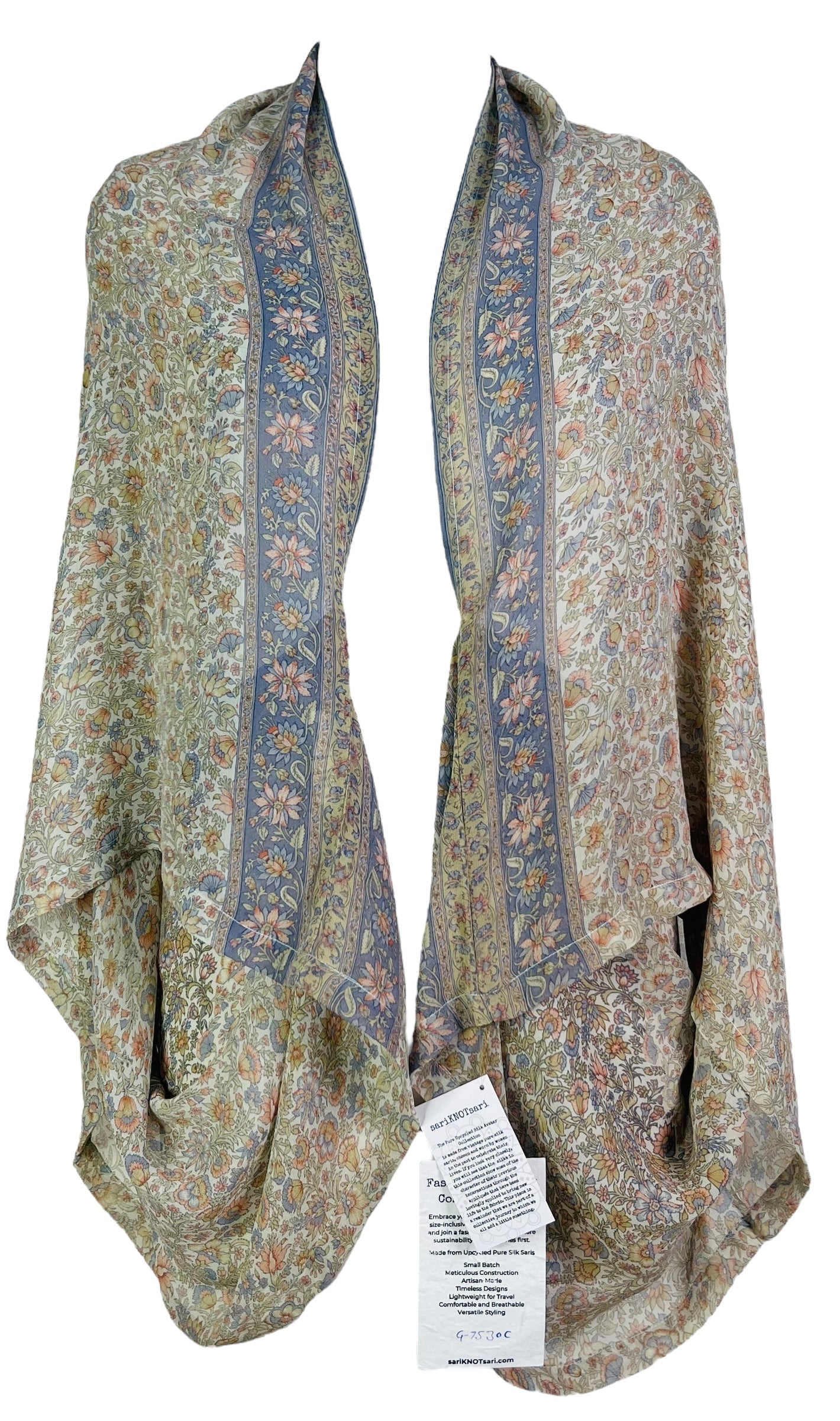 PRG7530C Sheer Avatar Pure Silk Shrug - Velora