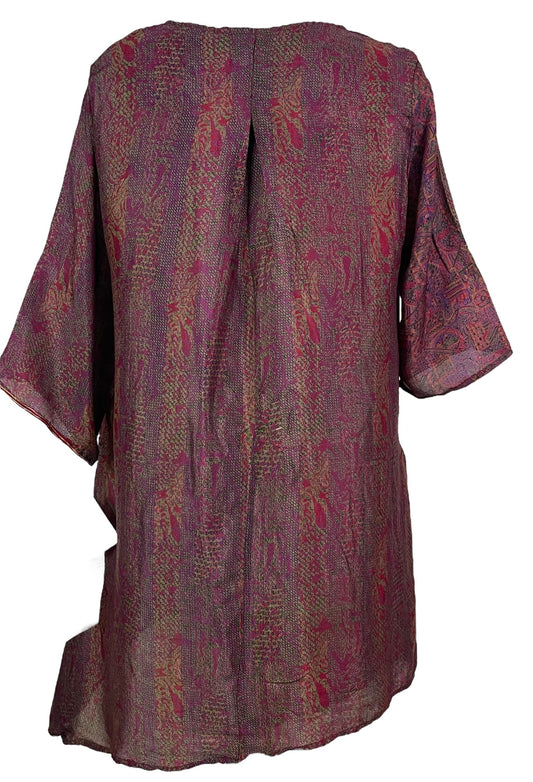 PRC6827 Avatar Pure Silk Self Pocket Tunic Dress - Velora