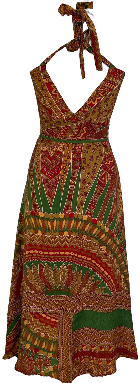 PRC7232 Avatar Pure Silk Maxi Dress with Belt - Velora