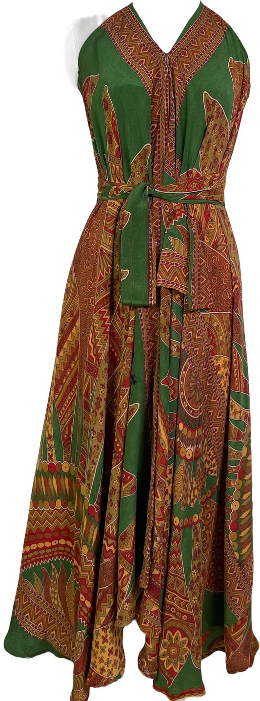 PRC7232 Avatar Pure Silk Maxi Dress with Belt - Velora