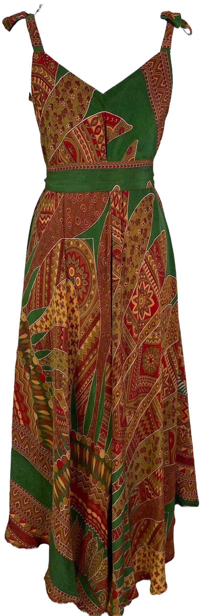 PRC7232 Avatar Pure Silk Maxi Dress with Belt - Velora