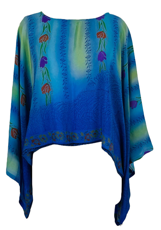 PRC7300 Avatar Pure Silk Kimono-Sleeved Top - Velora