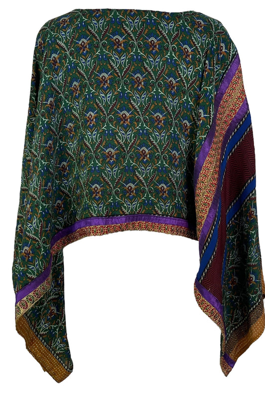 PRC7156 Avatar Pure Silk Capelet Poncho - Velora