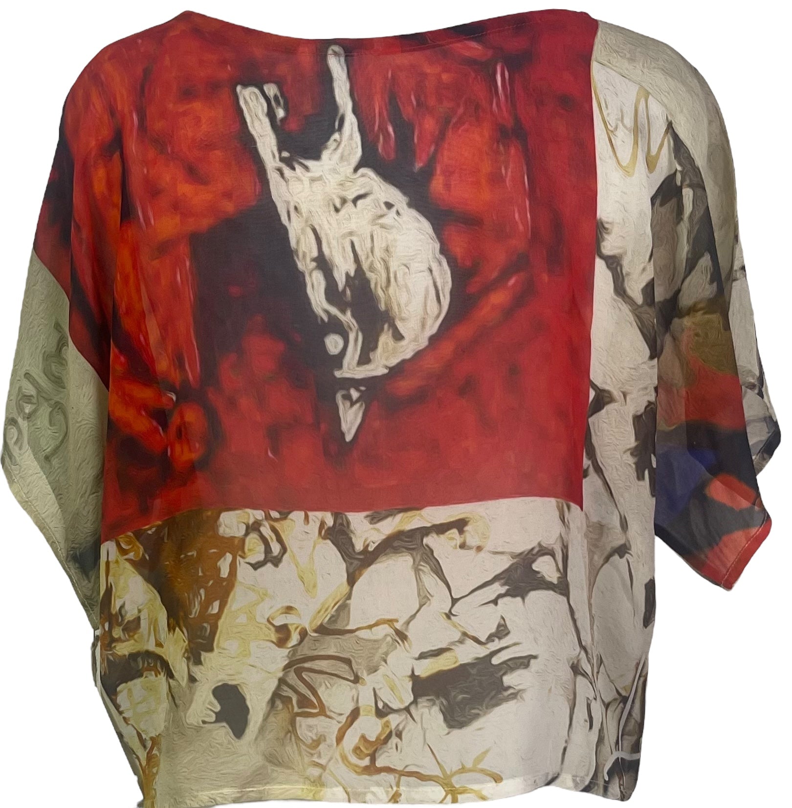 PRG6900 Sheer Avatar Pure Silk Boxy Top - Velora