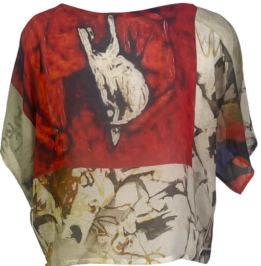 PRG6900 Sheer Avatar Pure Silk Boxy Top - Velora
