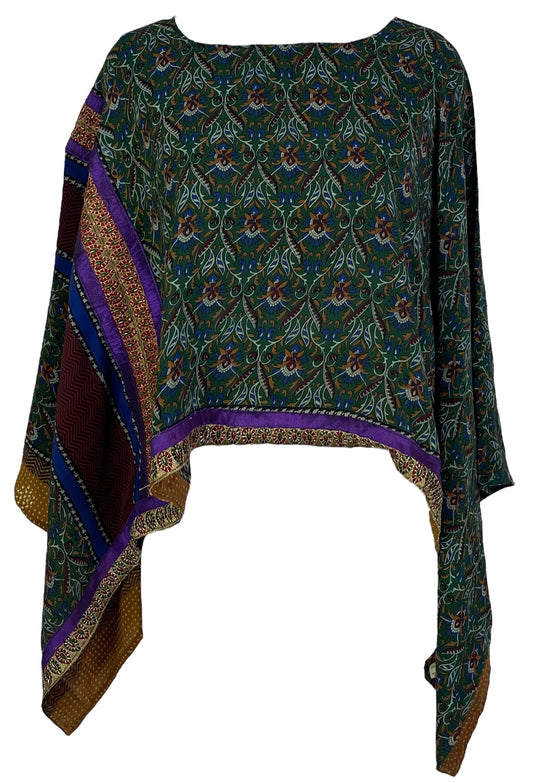 PRC7156 Avatar Pure Silk Capelet Poncho - Velora