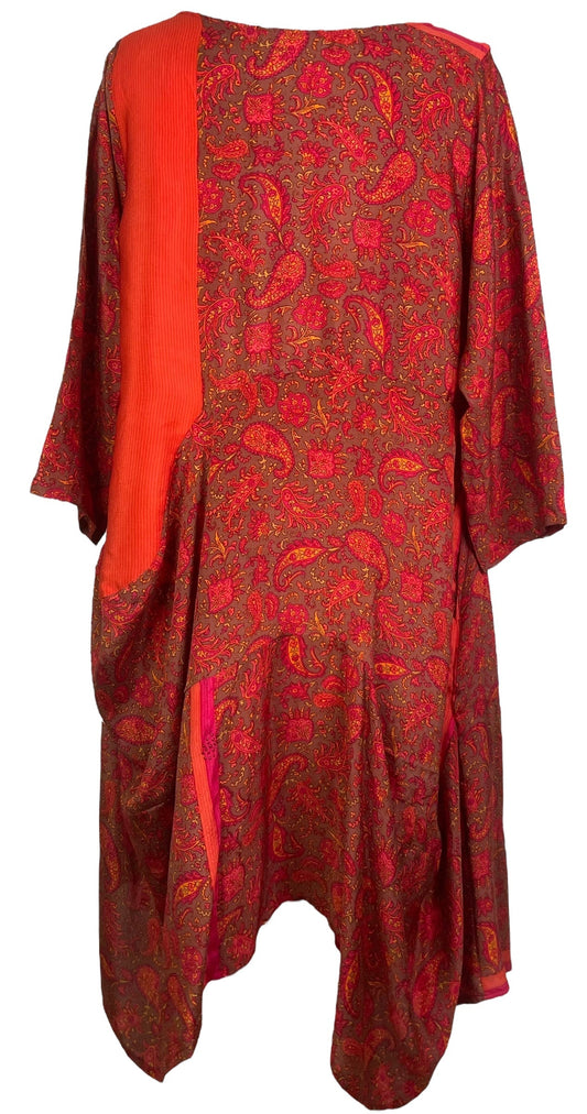 PRC7809 Avatar Pure Silk Sculptural Long Tunic Dress - Velora