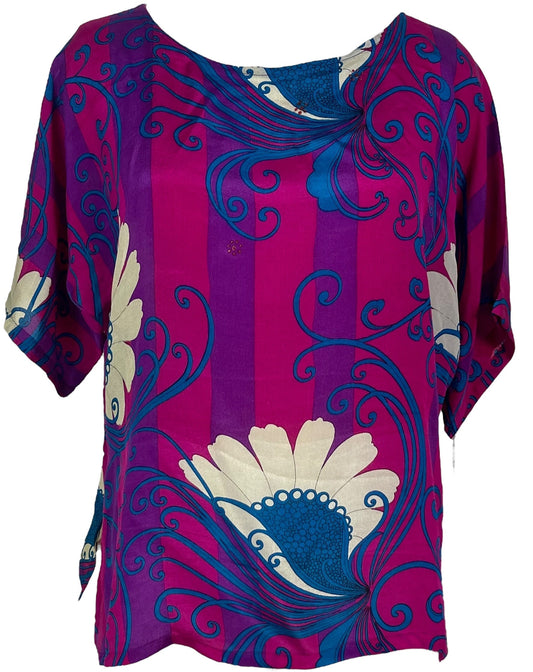 PRC6189 Avatar Pure Silk Side Slit Top - Velora