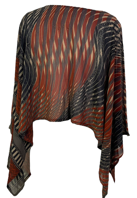 PRG7120 Sheer Avatar Pure Silk Capelet Poncho - Velora