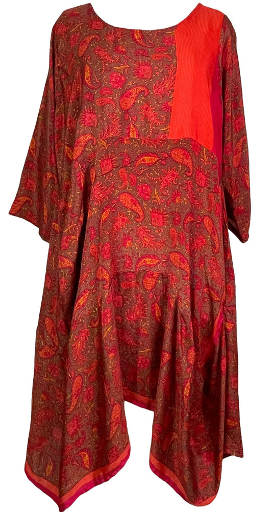PRC7809 Avatar Pure Silk Sculptural Long Tunic Dress - Velora