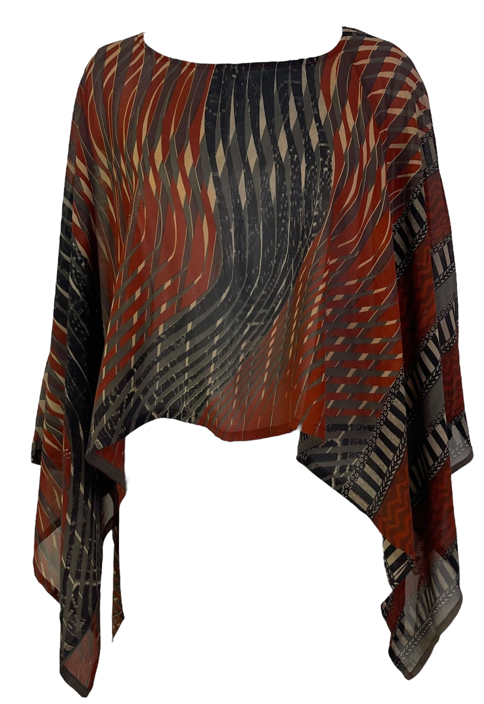 PRG7120 Sheer Avatar Pure Silk Capelet Poncho - Velora