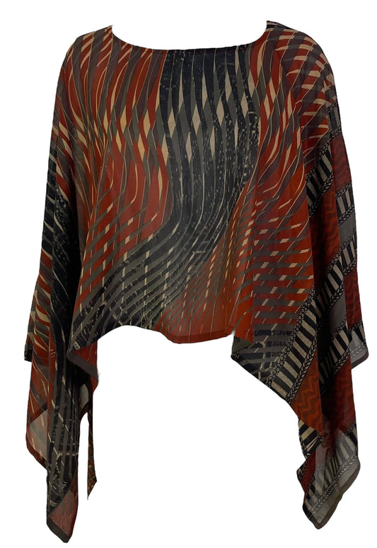 PRG7120 Sheer Avatar Pure Silk Capelet Poncho - Velora