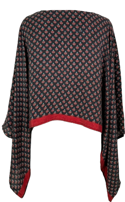 PRC7842 Avatar Pure Silk Kimono-Sleeved Top - Velora