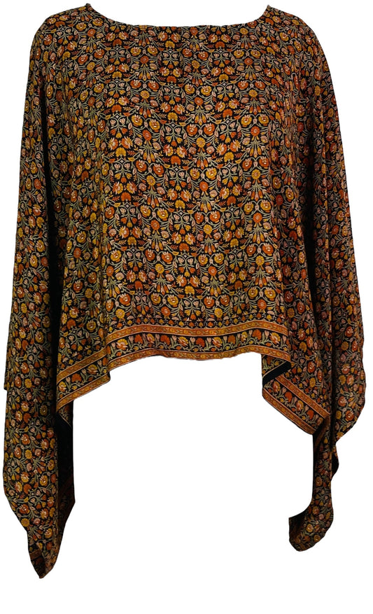 PRC7305 Avatar Pure Silk Kimono-Sleeved Top - Velora