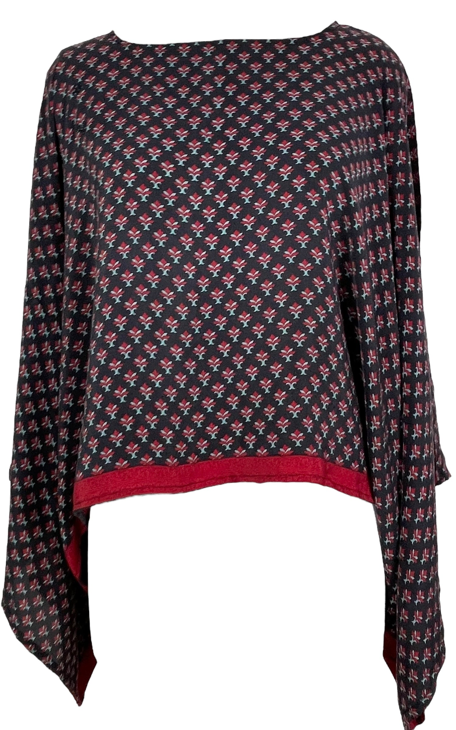 PRC7842 Avatar Pure Silk Kimono-Sleeved Top - Velora