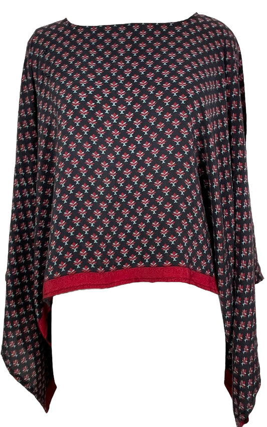 PRC7842 Avatar Pure Silk Kimono-Sleeved Top - Velora