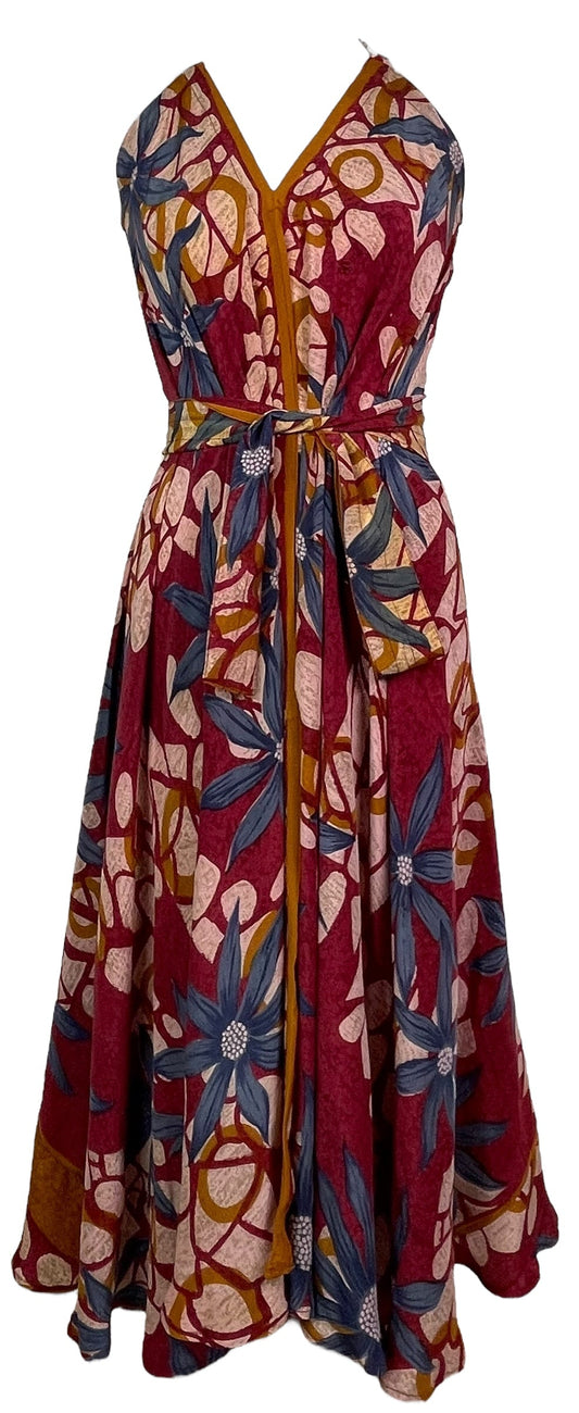 PRC7690 Avatar Pure Silk Maxi Dress with Belt - Velora