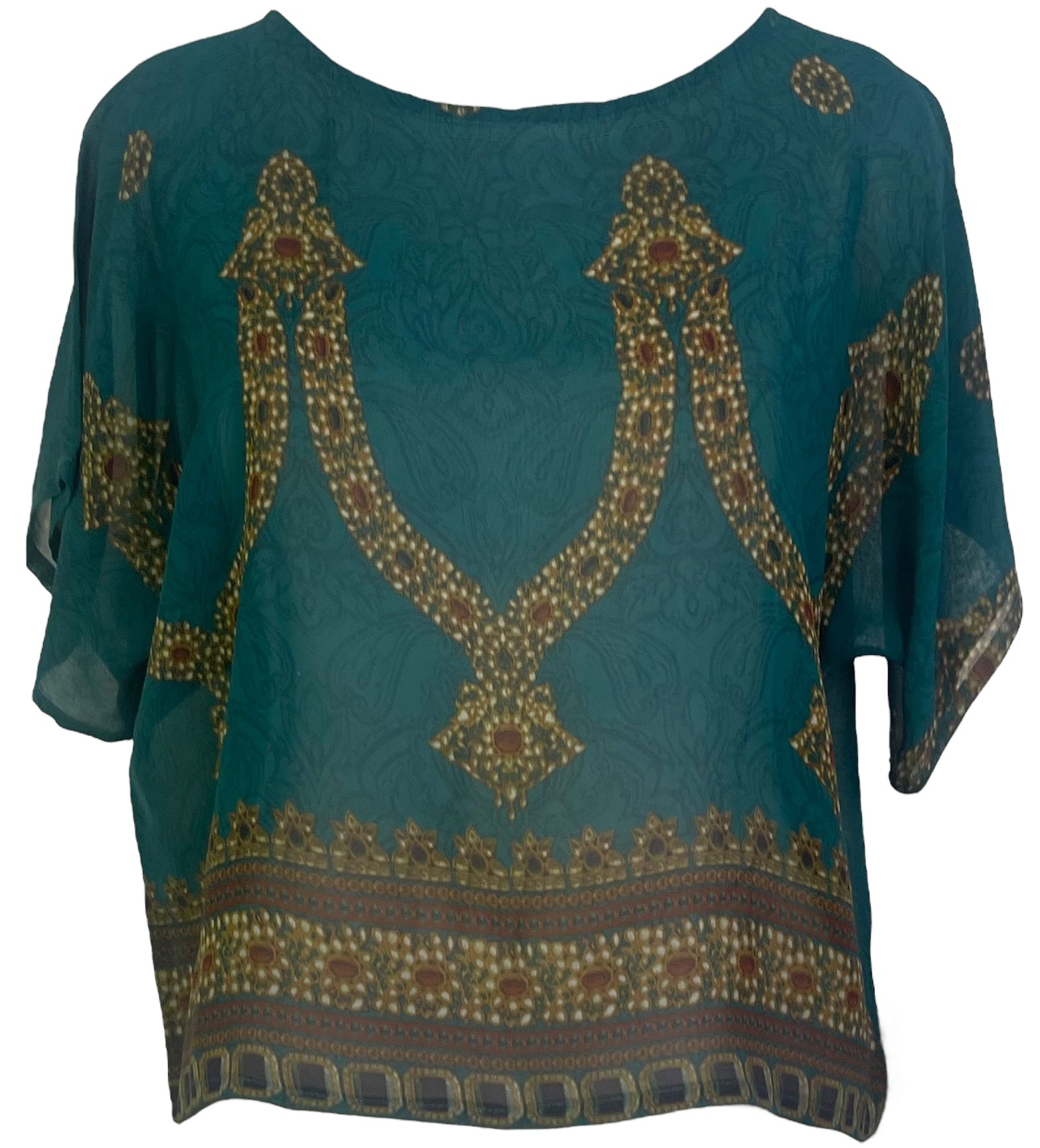 PRG6792 Sheer Avatar Pure Silk Boxy Top - Velora