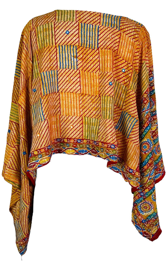 PRC7303 Avatar Pure Silk Kimono-Sleeved Top - Velora