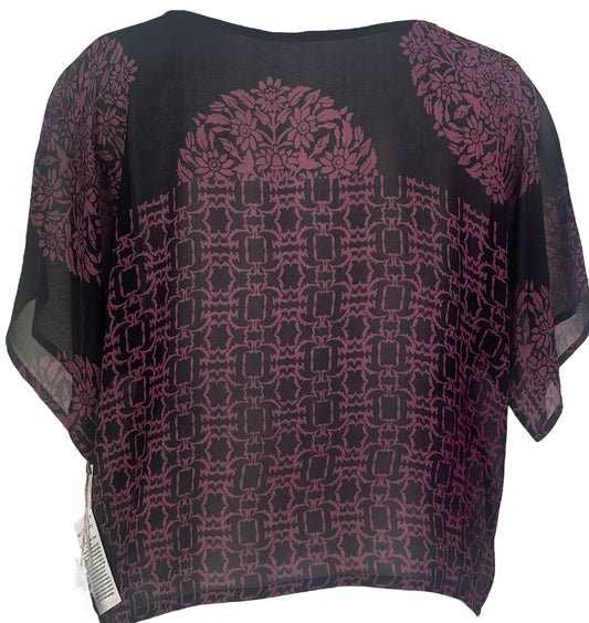 PRG5505 Sheer Avatar Pure Silk Boxy Top - Velora