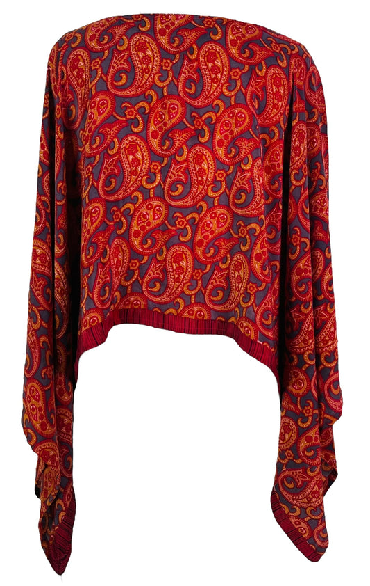 PRC7316 Avatar Pure Silk Kimono-Sleeved Top - Velora