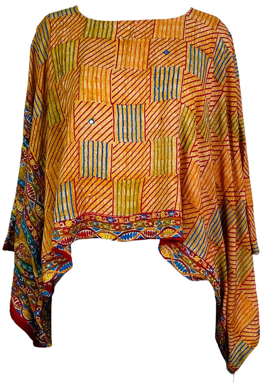 PRC7303 Avatar Pure Silk Kimono-Sleeved Top - Velora