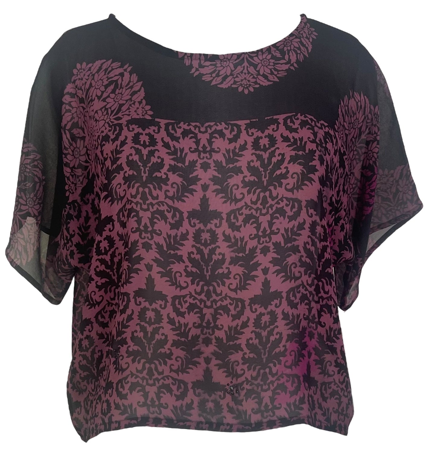 PRG5505 Sheer Avatar Pure Silk Boxy Top - Velora