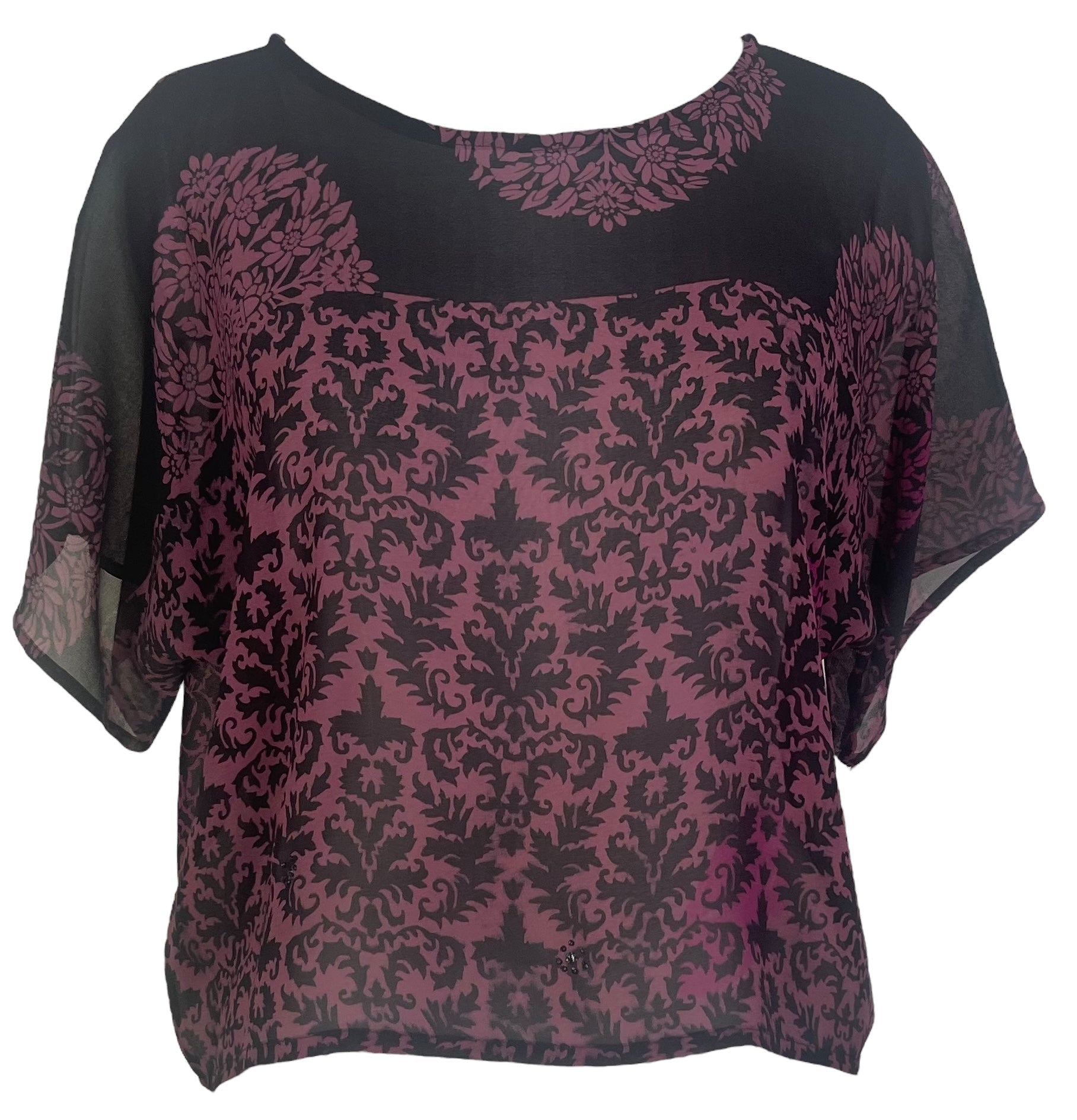 PRG5505 Sheer Avatar Pure Silk Boxy Top - Velora
