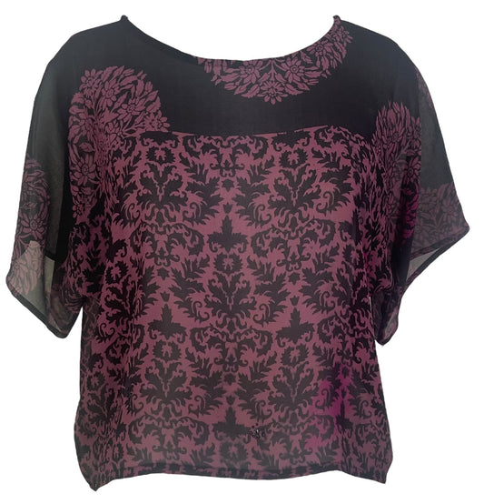 PRG5505 Sheer Avatar Pure Silk Boxy Top - Velora