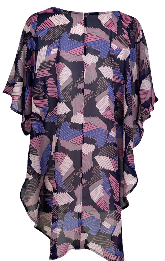 PRG7044 Sheer Sheer Avatar Pure Silk Waterfall Top - Velora