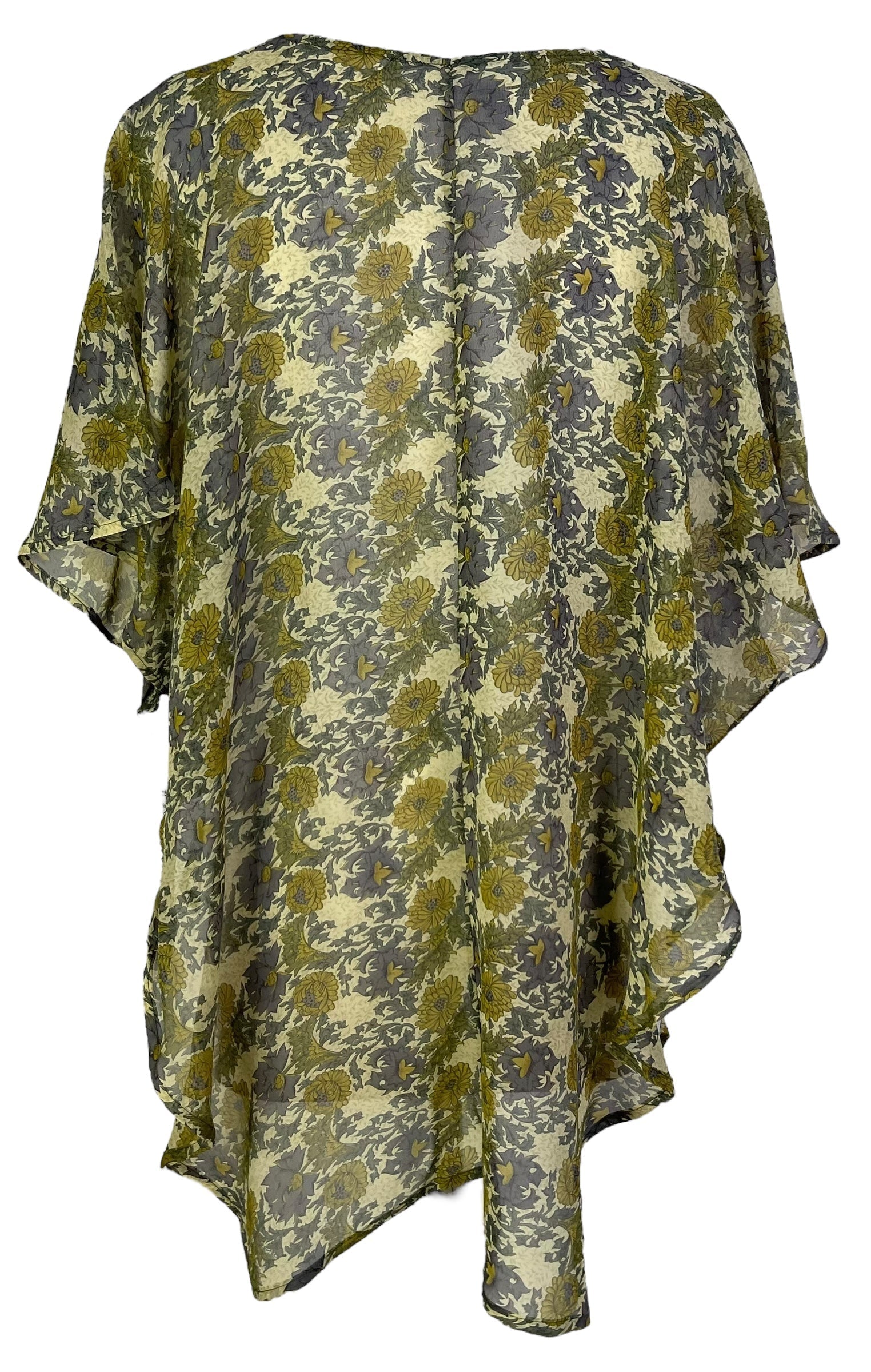 PRG6853 Sheer Avatar Pure Silk Waterfall Top - Velora