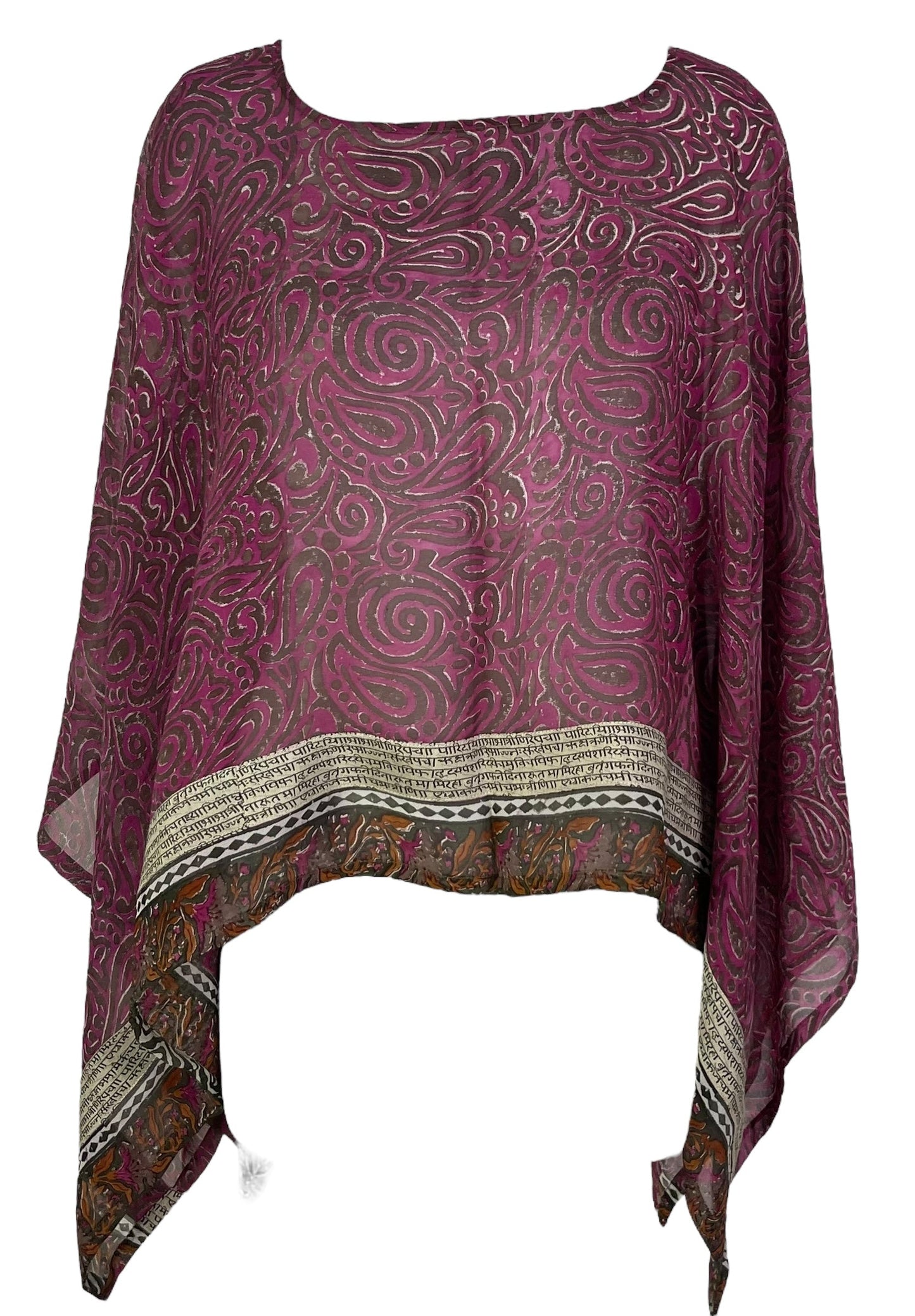 PRG7089 Sheer Avatar Pure Silk Capelet Poncho - Velora