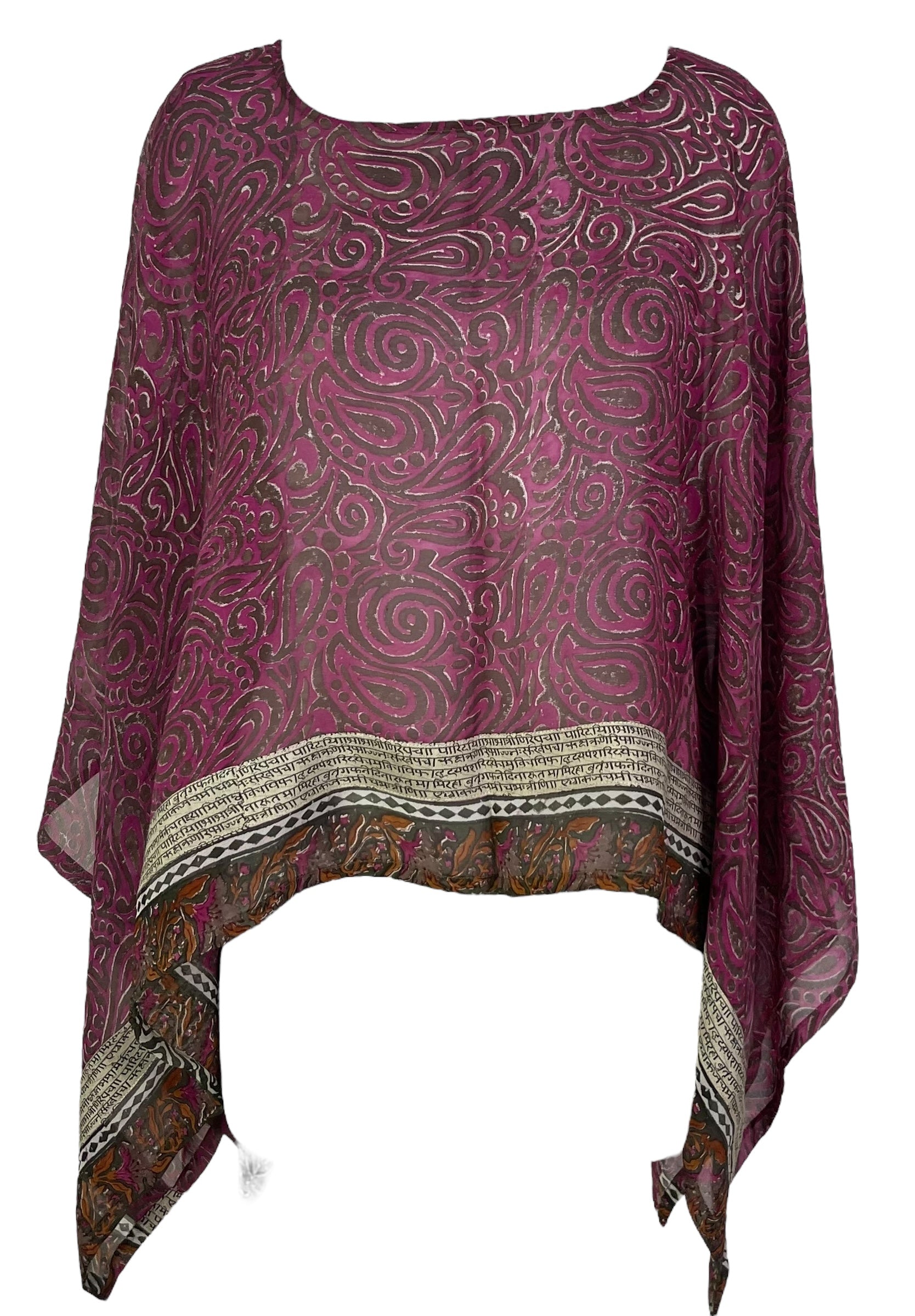 PRG7089 Sheer Avatar Pure Silk Capelet Poncho - Velora